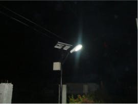 Solar powered light at night