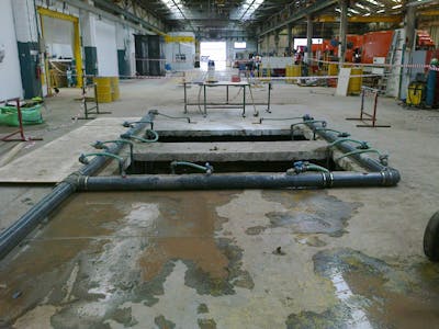 Wellpoint dewatering system inside building