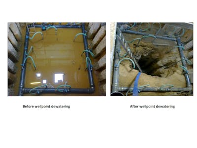 Wellpoint dewatering - before and after