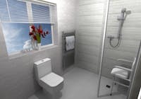 Safe & Practical Wet Floor Shower - designed, supplied & installed
