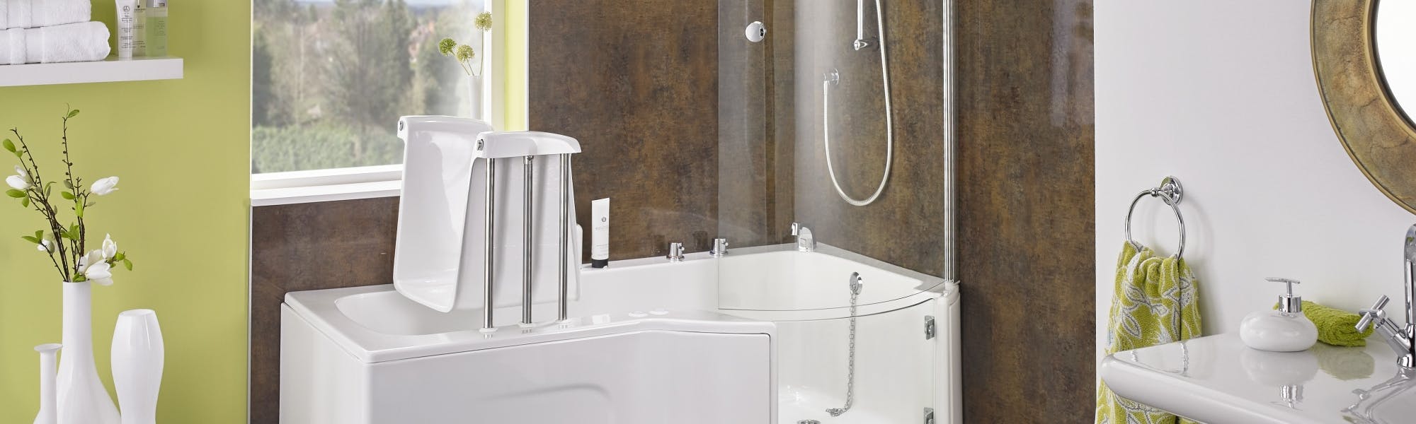 stylish and accessible bathrooms; designed and installed