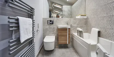 Walk-in bath display at More Ability Leeds disabled bathroom showroom