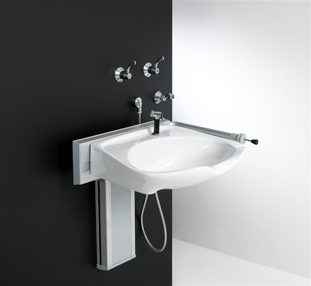 Height adjustable washbasins are the perfect solution if you use the bath or shower room while seated, or in a wheelchair. The most bespoke bathroom sanitary ware solution available they allow you to automatically adjust the height to suit your own needs. 