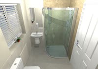 Low level walk-in shower - designed, supplied & installed