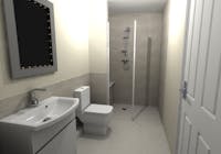 Stylish wet floor shower solution - designed, supplied & installed