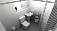 An accessible, wheelchair friendly, disabled shower room; designed & installed. 