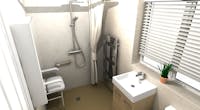 Safe & Practical Wet Floor Shower; designed, supplied & installed