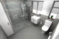 Accessible wet floor shower 