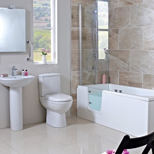 Future proof your bathroom with a stylish easy access bath. Perfect for those struggling with a traditional bath we design & fit across Leeds & Harrogate.