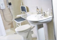 How to make an oddly shaped bathroom safe.