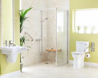 Shower Room with Diagonal and fold down grab rail