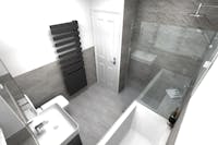 Family Bathroom with Wet Floor Shower 