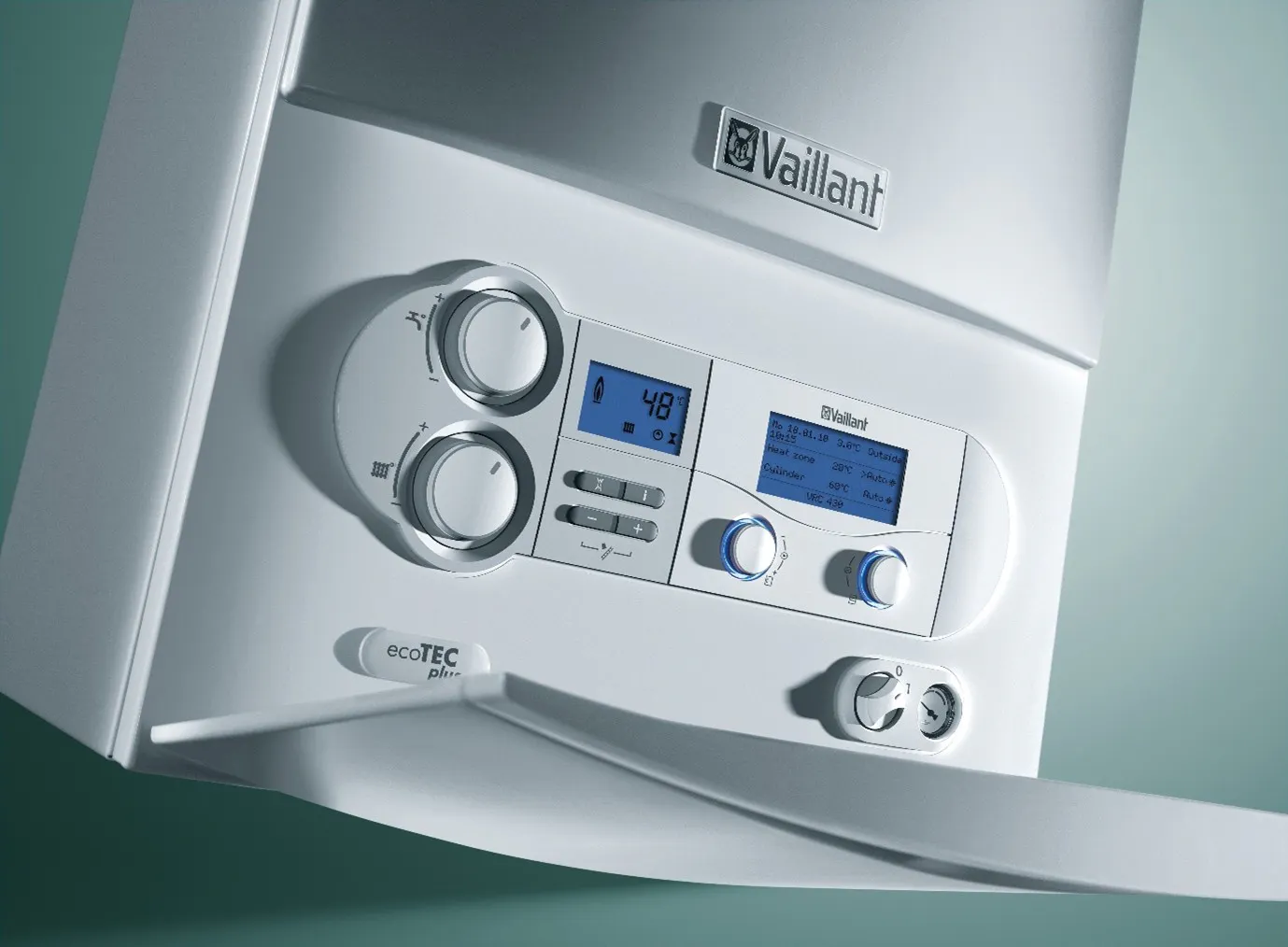 Modern combi boiler controls supporting central heating for bathrooms