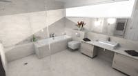 a modern and minimalistic bathroom and en-suite renovation.