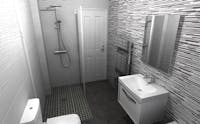 Modern bathroom; designed, supplied & installed