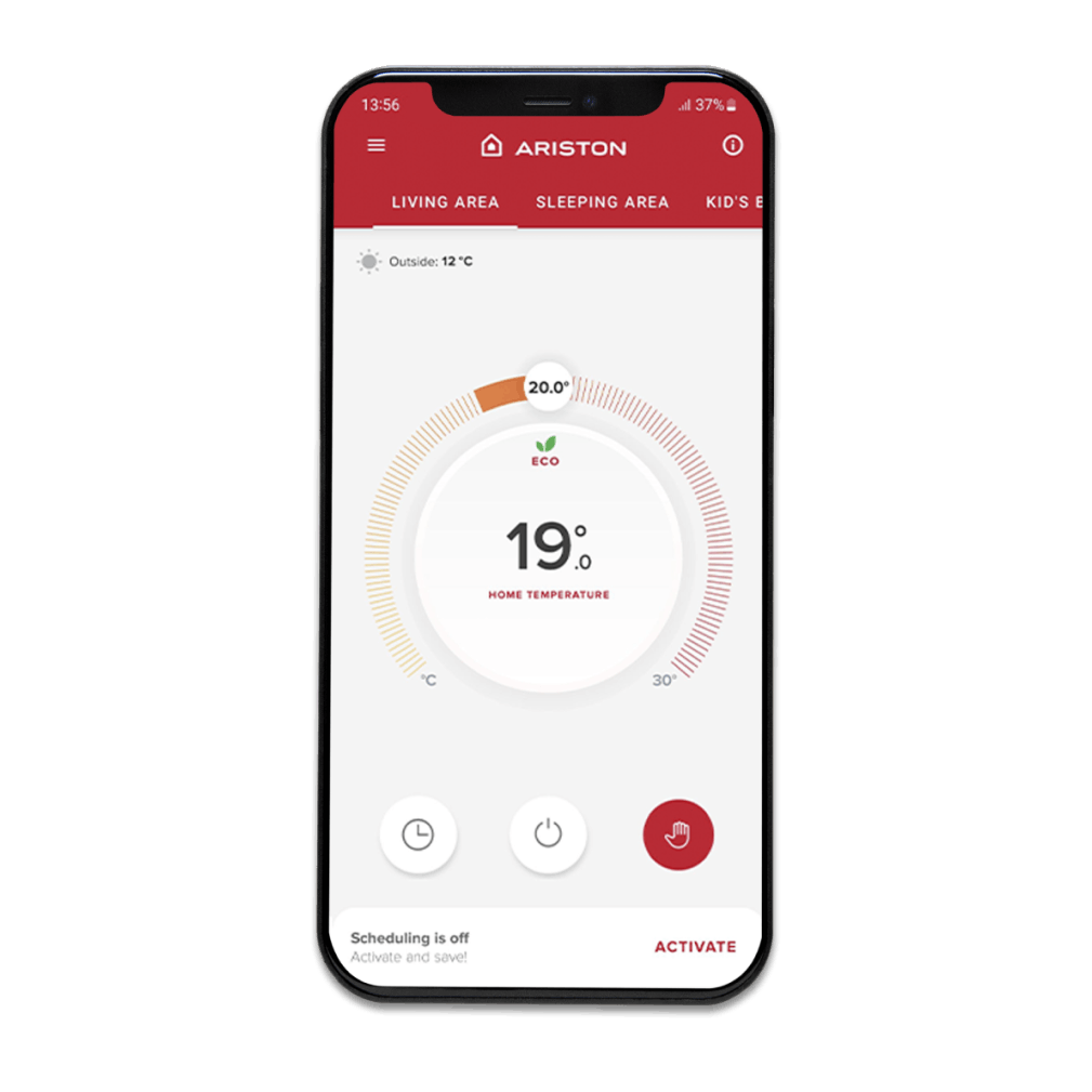 Ariston Smartphone Heating App for Wifi Smart Boiler Controls