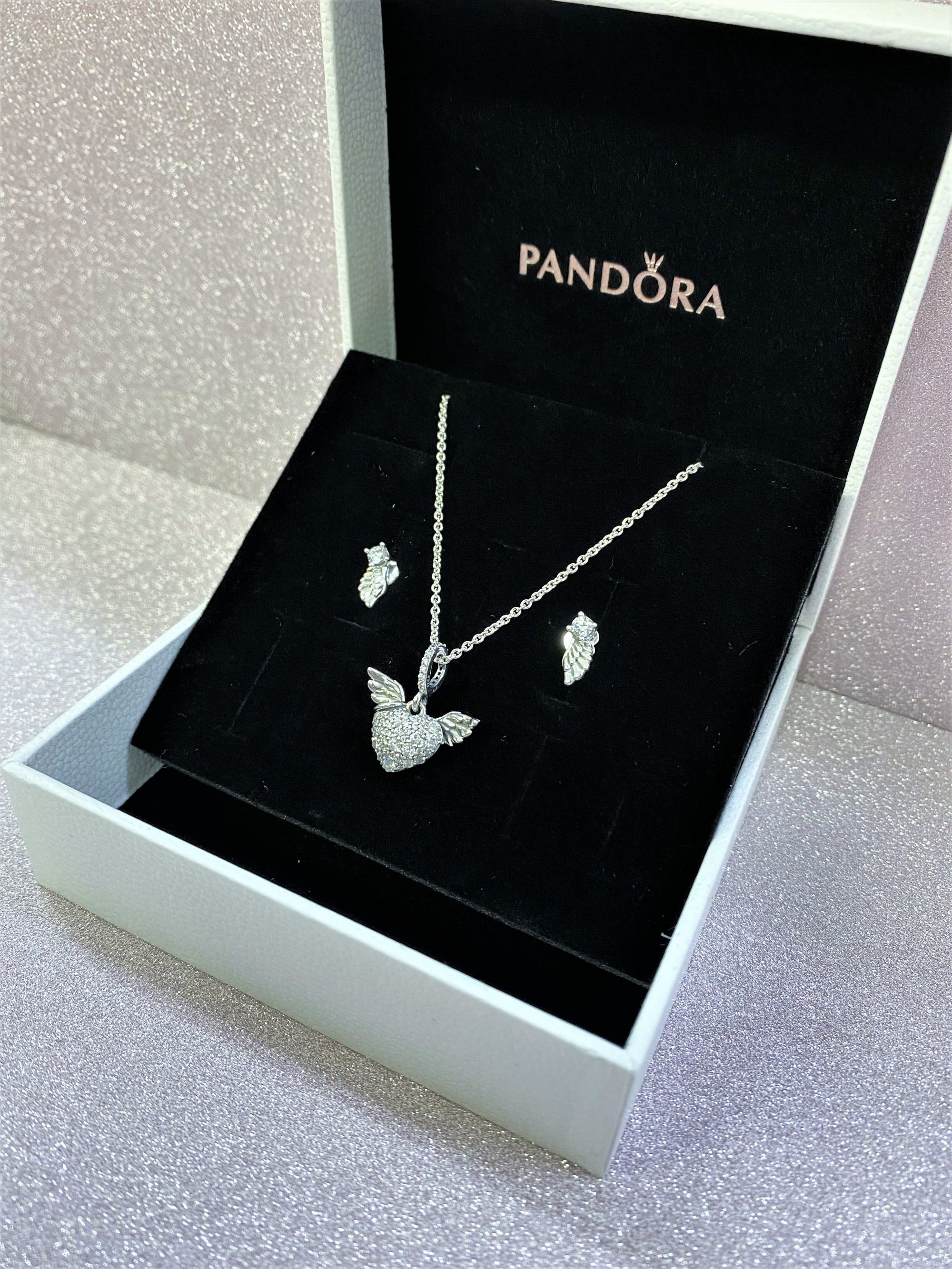 More sparkle than a star, it's the Pandora angel wing necklace and earrings set £89 (saving £21 )