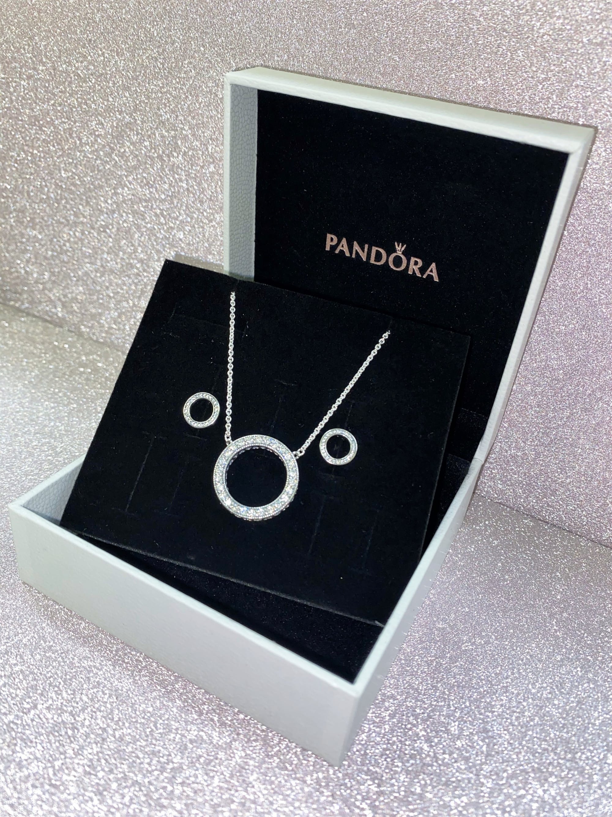 It's hard to go wrong with a gift from our Pandora, like this Forever Pandora necklace and earrings set  £135